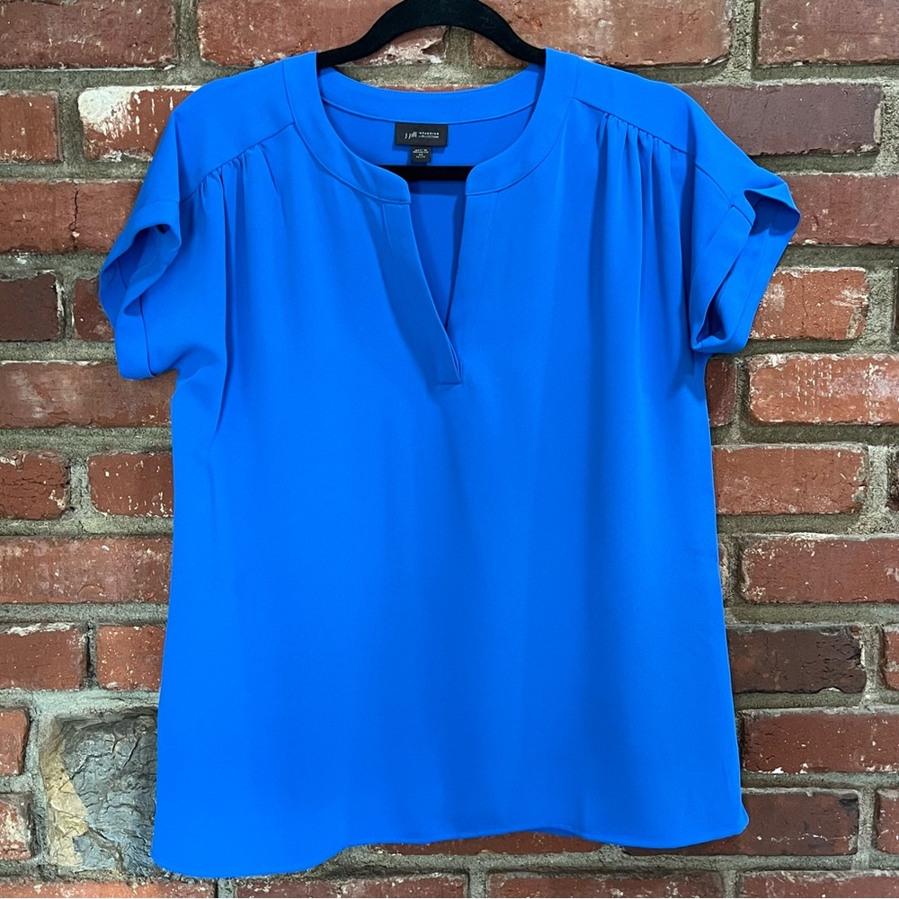 J.Jill women's  wearever‎ collection business casual blue blouse size xs/petite